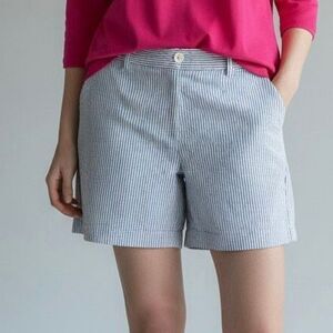 Talbots Blue & White Seersucker Stripe Shorts